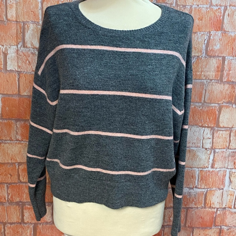 H&M LOGG Gray and Pink Sweater